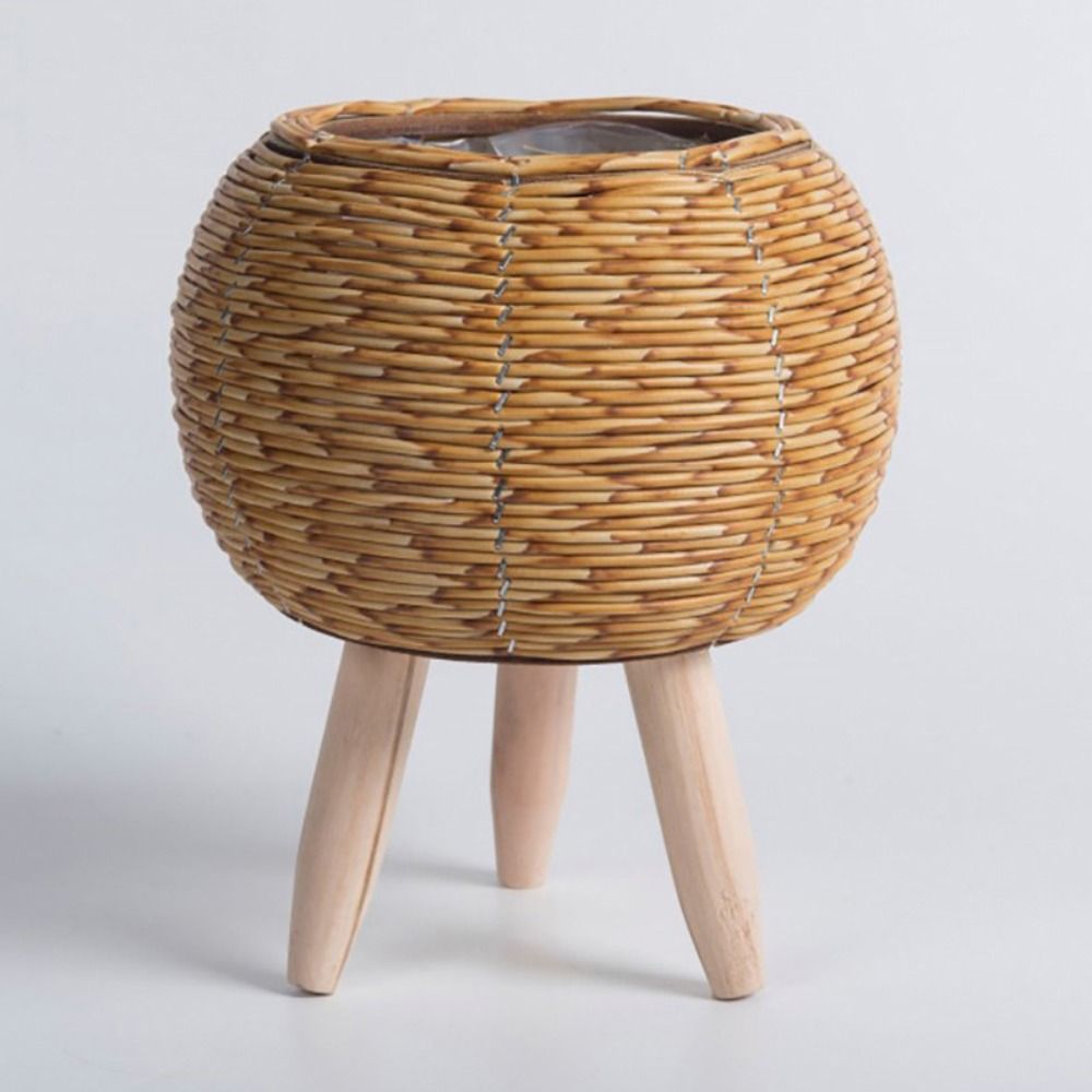 Fashion Rattan Woven Flower Pot Creative Flower Planters Durable Hand Wove Plant Stand With Removab 9