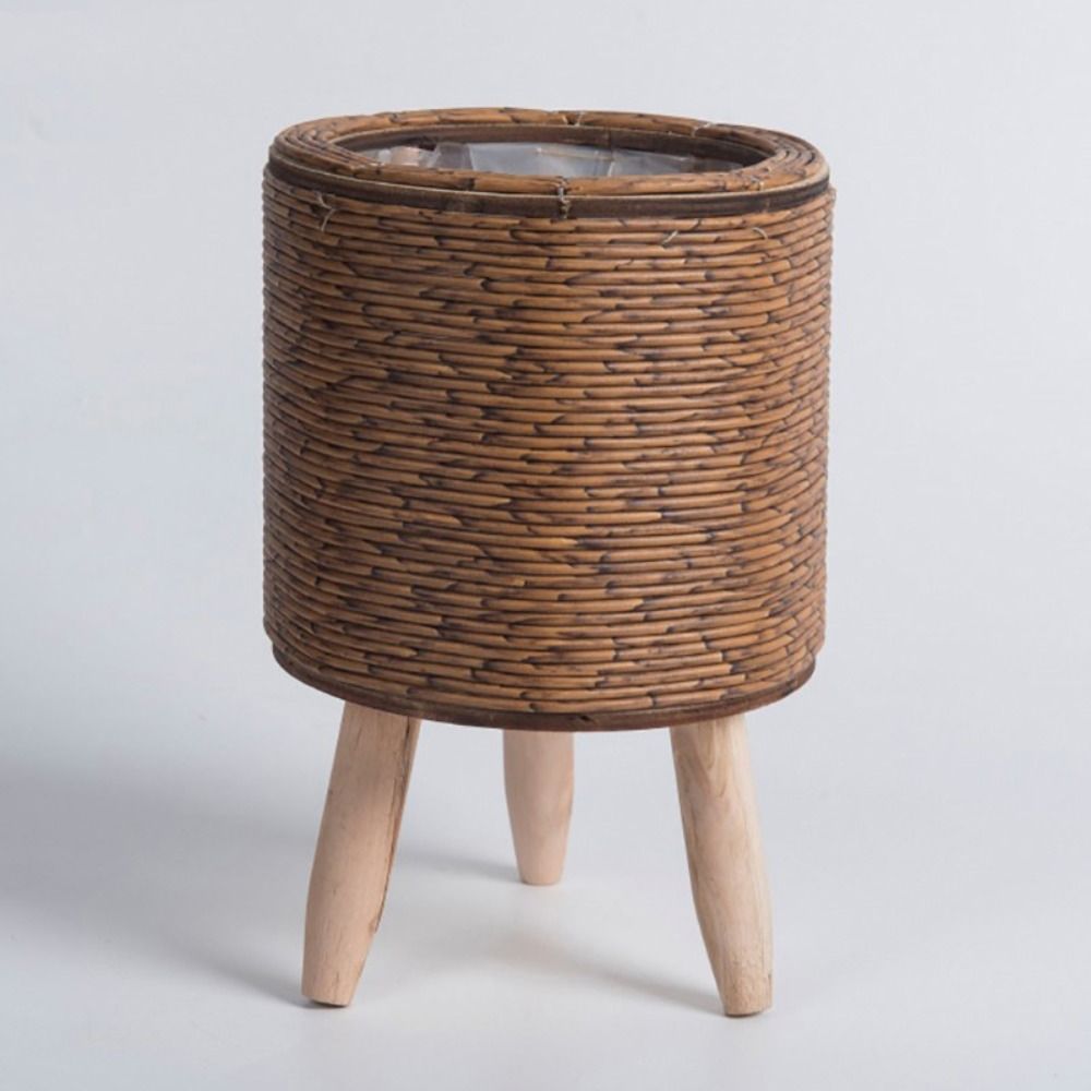 Fashion Rattan Woven Flower Pot Creative Flower Planters Durable Hand Wove Plant Stand With Removab 10