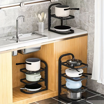 Adjustable Kitchen Storage Shelves Multi Layer Cabinets Pot Racks Sink Organizers Space Saving And  2