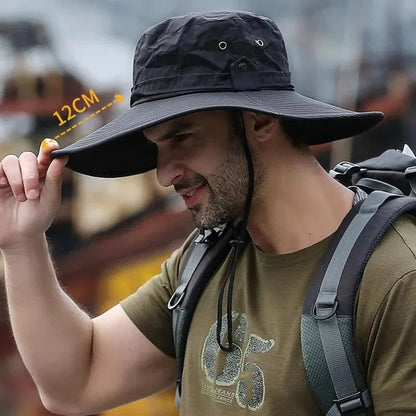 Breathable Mesh, Summer Fishing Hat, New Sun Protection, Anti UV Sun Hat, Camping Hiking Caps, Mens Panama Hat Mountaine
