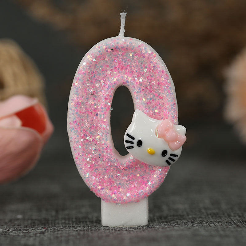 Cinnamoroll Hello Kitty Number Candles Cartoon Character 3D Cake Topper Birthday Anniversary Plug I 4