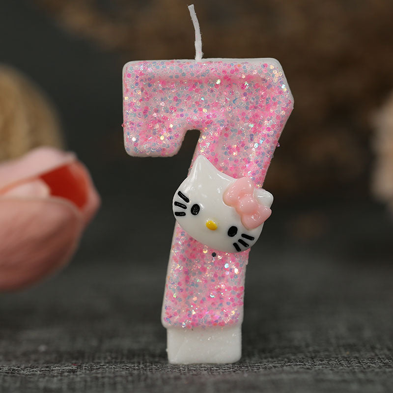 Cinnamoroll Hello Kitty Number Candles Cartoon Character 3D Cake Topper Birthday Anniversary Plug I 11