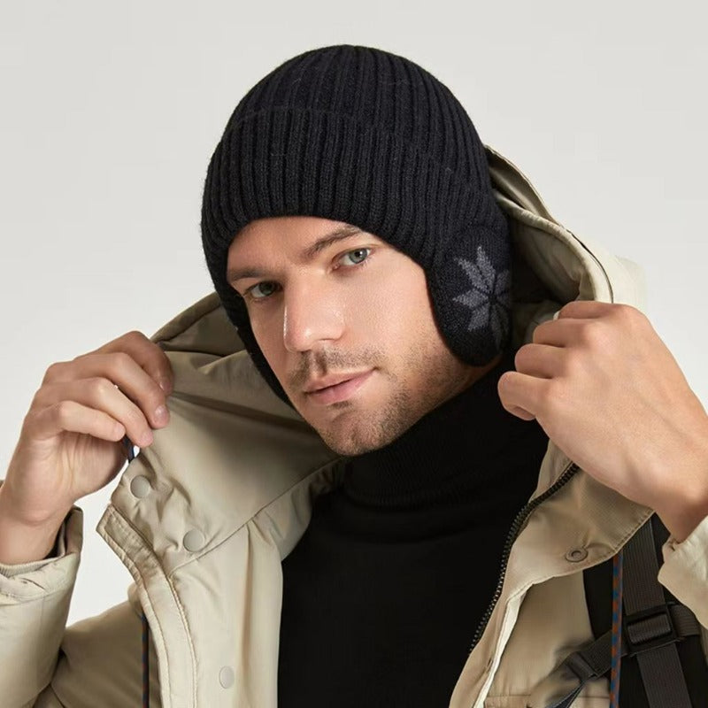 Winter Knitted Hat Plush Warm, New Outdoor Women Men, Faux Fur Lined Bomber Hats, Peaked Cap Fashion