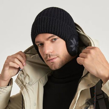 Winter Knitted Hat Plush Warm, New Outdoor Women Men, Faux Fur Lined Bomber Hats, Peaked Cap Fashion