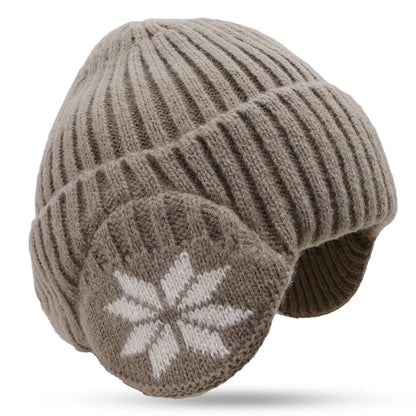 Winter Knitted Hat Plush Warm New Outdoor Women Men Faux Fur Lined Bomber Hats Peaked Cap Fashion 4