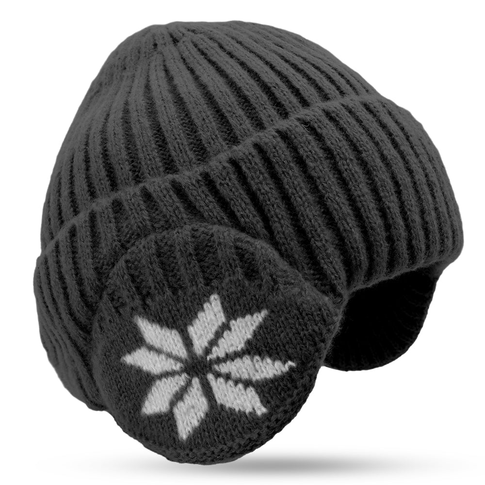 Winter Knitted Hat Plush Warm New Outdoor Women Men Faux Fur Lined Bomber Hats Peaked Cap Fashion 6