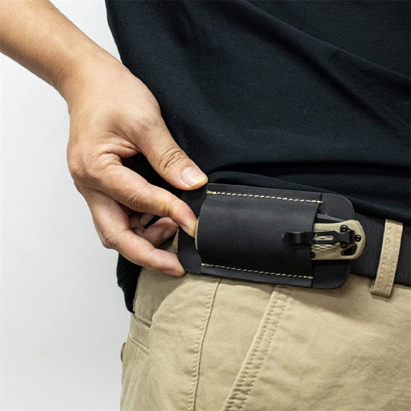 Flashlight Leather Holster, Leather Sheath For Folding Knives Carrier Mini Knives, Leather Knives Sheaths EDC