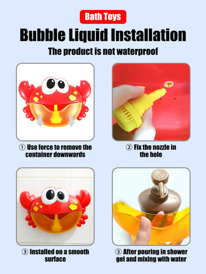 Baby Bath Toys Kids Red Crab Spit Bubble Machine With Music Kids Bathtub Water Play Surprise Gift F 2