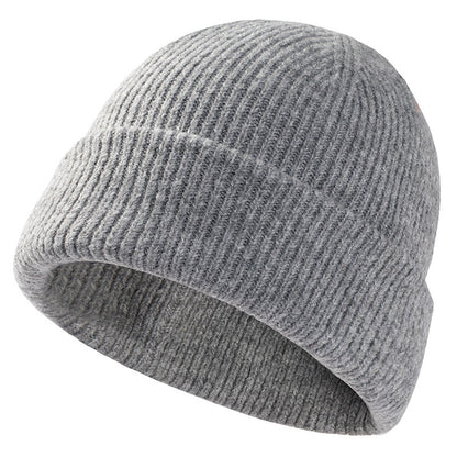 Winter Riding Watch Cap Big Head Men Sport Slouchy Cuffed Plain Beanie Hat Knit Skull Cap Dad Warm  1