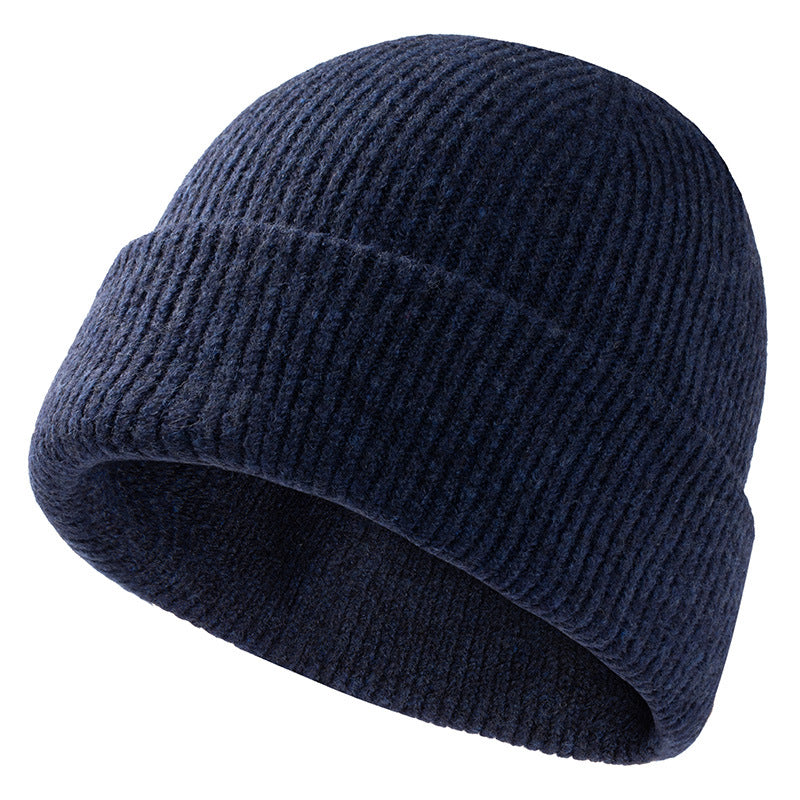 Winter Riding Watch Cap Big Head Men Sport Slouchy Cuffed Plain Beanie Hat Knit Skull Cap Dad Warm  3
