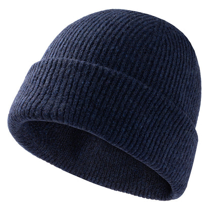 Winter Riding Watch Cap Big Head Men Sport Slouchy Cuffed Plain Beanie Hat Knit Skull Cap Dad Warm  3
