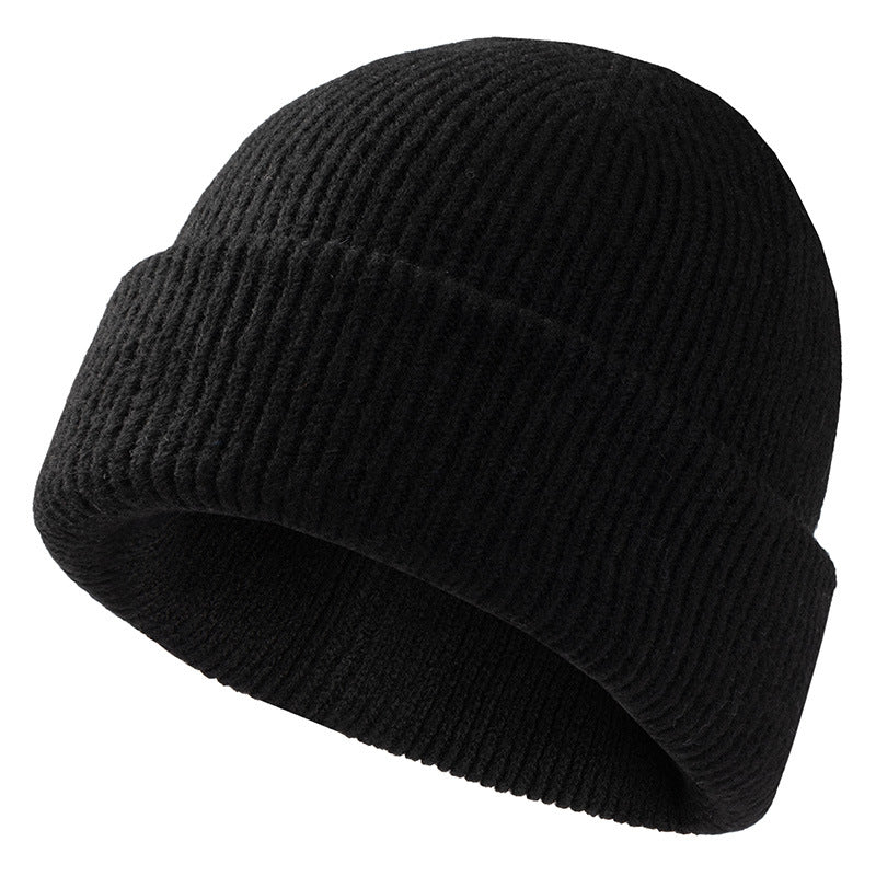 Winter Riding Watch Cap Big Head Men Sport Slouchy Cuffed Plain Beanie Hat Knit Skull Cap Dad Warm  4