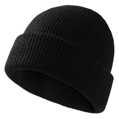 Winter Riding Watch Cap Big Head Men Sport Slouchy Cuffed Plain Beanie Hat Knit Skull Cap Dad Warm  4