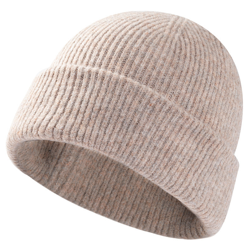 Winter Riding Watch Cap Big Head Men Sport Slouchy Cuffed Plain Beanie Hat Knit Skull Cap Dad Warm  6