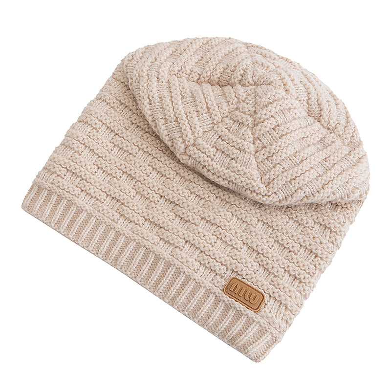 Winter Knitted Hat For Men Women Warm Beanie Cap Slouchy Style New Fashion Fur Lined Casual Decor 1