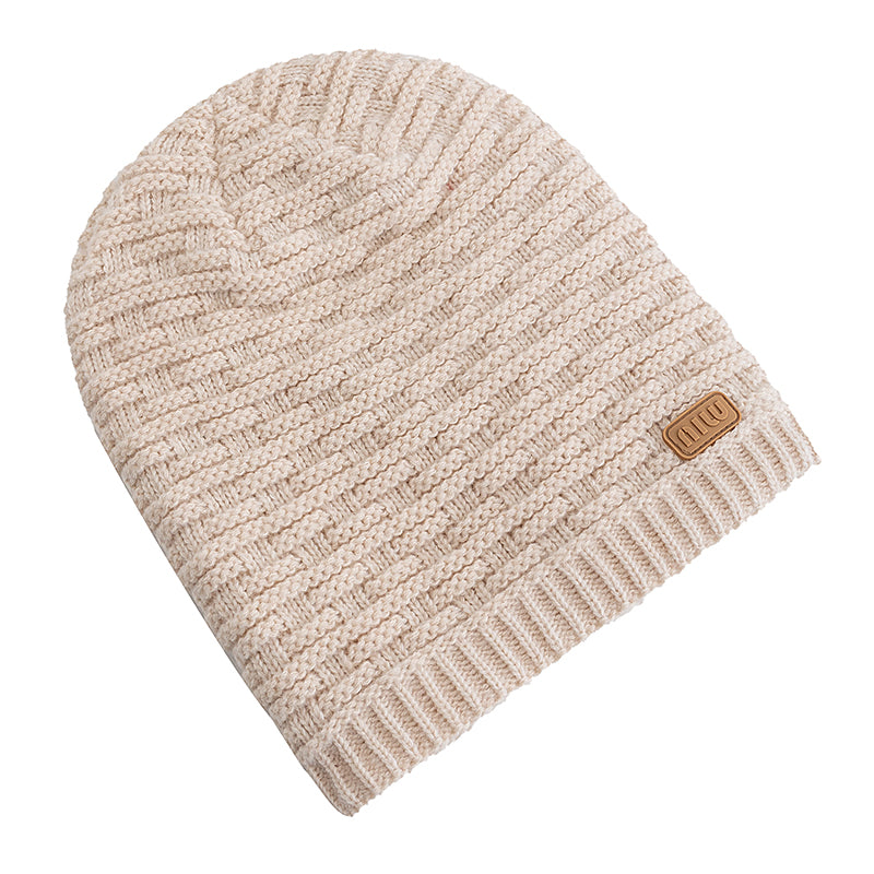 Winter Knitted Hat For Men Women Warm Beanie Cap Slouchy Style New Fashion Fur Lined Casual Decor 2