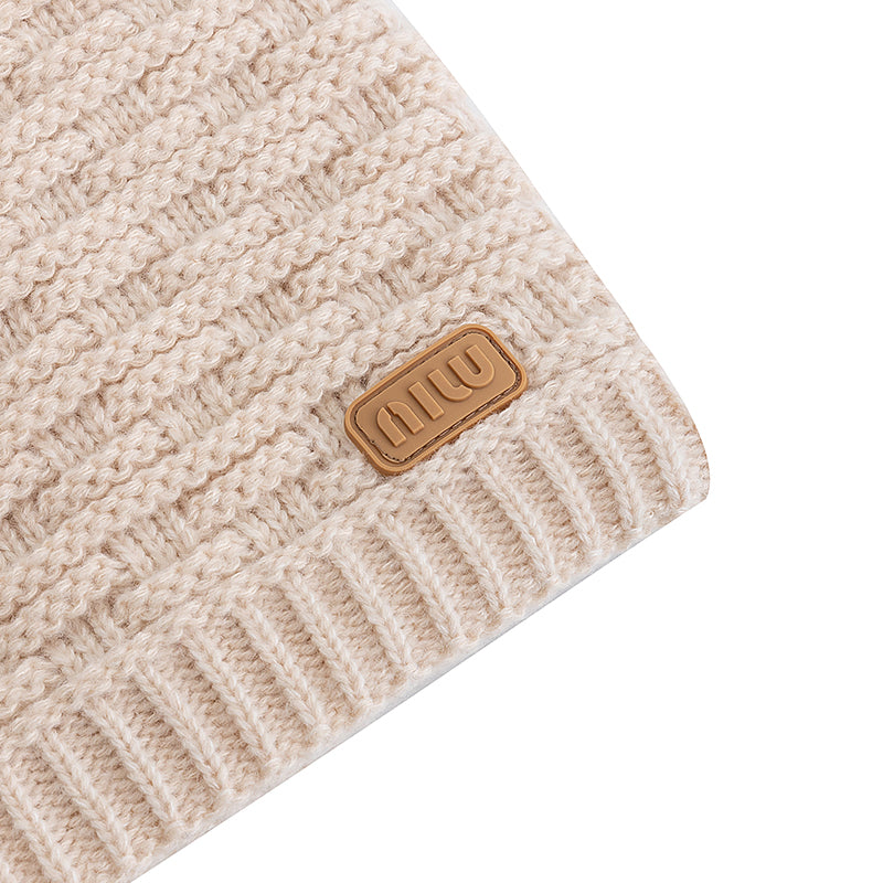 Winter Knitted Hat For Men Women Warm Beanie Cap Slouchy Style New Fashion Fur Lined Casual Decor 3