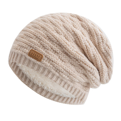 Winter Knitted Hat for Men Women, Warm Beanie Cap, Slouchy Style, New Fashion Fur Lined, Casual Decor