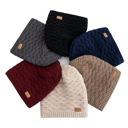 Winter Knitted Hat For Men Women Warm Beanie Cap Slouchy Style New Fashion Fur Lined Casual Decor 5