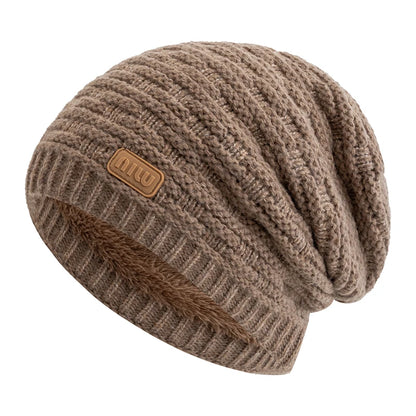 Winter Knitted Hat For Men Women Warm Beanie Cap Slouchy Style New Fashion Fur Lined Casual Decor 10