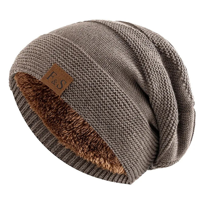 Warm Winter Beanie Cap For Men And Women Fur Lined Slouchy Hat 5