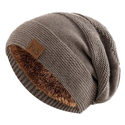 Warm Winter Beanie Cap For Men And Women Fur Lined Slouchy Hat 5