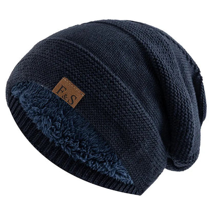 Warm Winter Beanie Cap For Men And Women Fur Lined Slouchy Hat 9