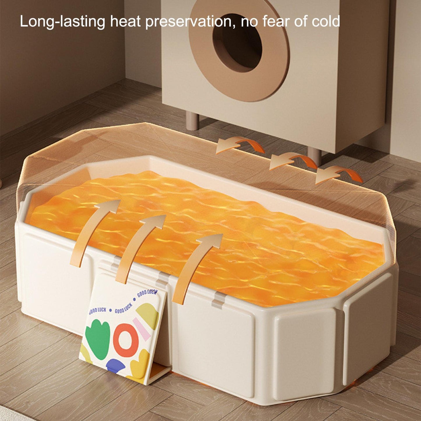 Portable Foldable Baby Bathtub, PVC Composite Large Baby Shower Tub, Toddler Infant Bath Tub with Drain Plug