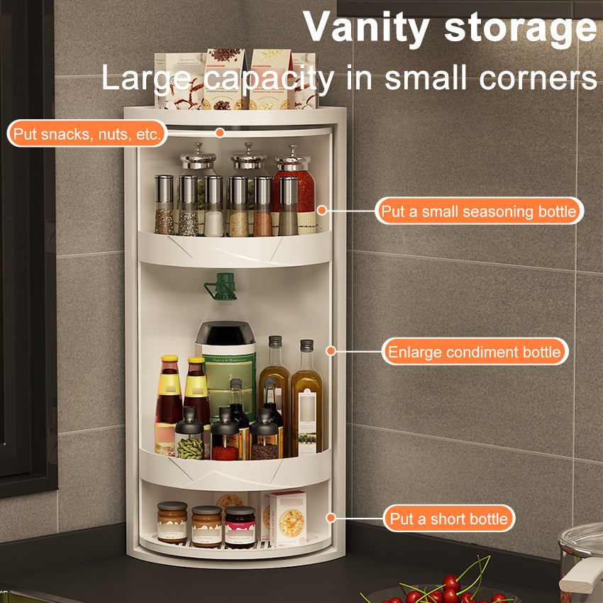 Kitchen Rotatable Layered Adjustable Shelf Spice Jars Holder Condiment Organizer Can Rotating Stora 1