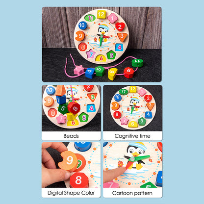 Sensory Learning Toys Montessori Wooden Set with Xylophone, Rattle, Drum, Bell