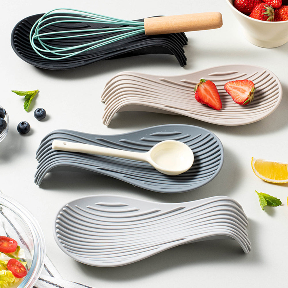 Heat Resistant Silicone Spoon Holder, Cutlery Shelving, Placemat Kitchen Tool