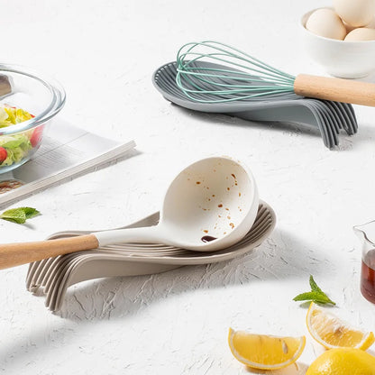 Heat Resistant Silicone Spoon Holder Cutlery Shelving Placemat Kitchen Tool 1