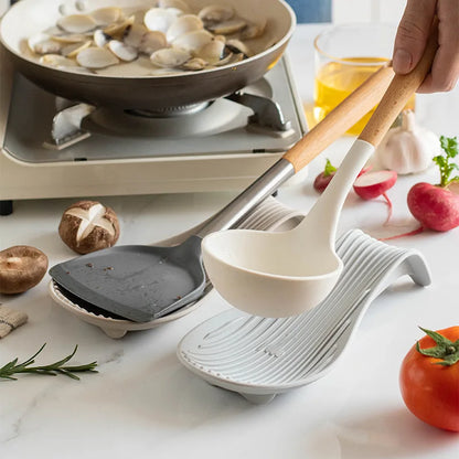 Heat Resistant Silicone Spoon Holder Cutlery Shelving Placemat Kitchen Tool 3