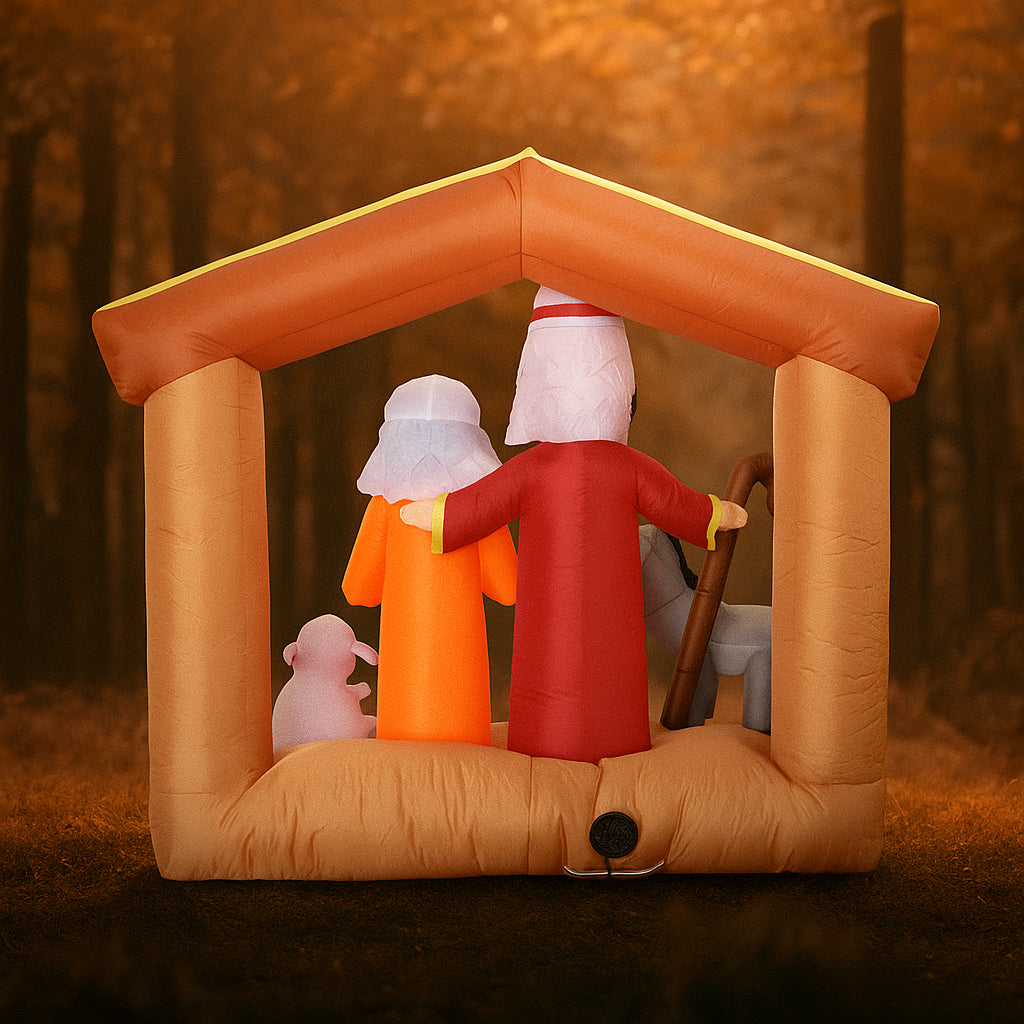 Giant Inflatable Nativity Scene Decor LED Home Ornament Model Christmas Holy Family Gift Xmas Yard  2