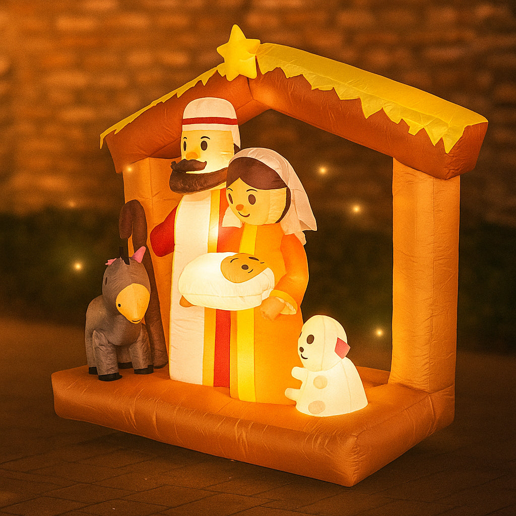 Giant Inflatable Nativity Scene Decor LED Home Ornament Model Christmas Holy Family Gift Xmas Yard  3