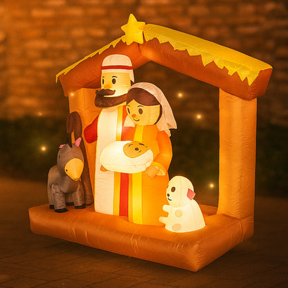 Giant Inflatable Nativity Scene Decor LED Home Ornament Model Christmas Holy Family Gift Xmas Yard  3
