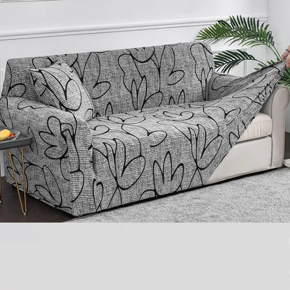 Flower Printed Elastic Sofa Cover, Antidirty Spandex Sofa Cover, Furniture Protector for Living Room and Bedroom Decor