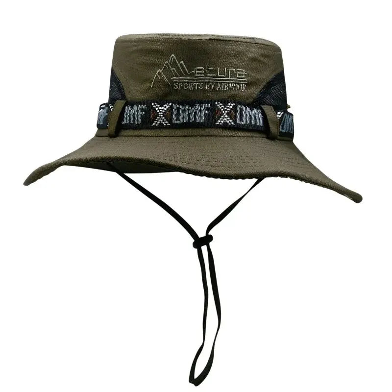 Fishing Hiking Hat, Mesh Outdoor UV Protection, Summer Men Bucket Hat