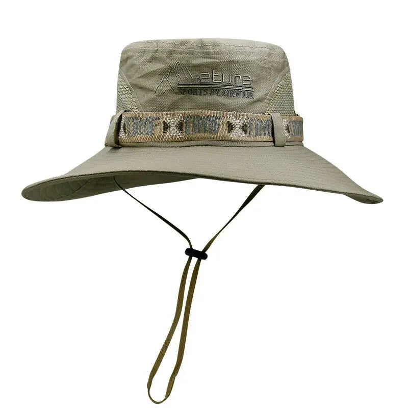 Fishing Hiking Hat, Mesh Outdoor UV Protection, Summer Men Bucket Hat