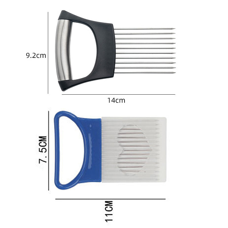 Easy Onion Chopper with Stainless Steel Holder, Colorful Onion Slicer for Potatoes and Vegetables, Kitchen Accessories