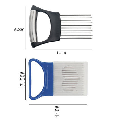 Easy Onion Chopper with Stainless Steel Holder, Colorful Onion Slicer for Potatoes and Vegetables, Kitchen Accessories