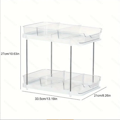 2Tier Pull Out Under Sink Storage Shelf MultiPurpose Organizer For Bathroom Cabinet Kitchen Pantry 3