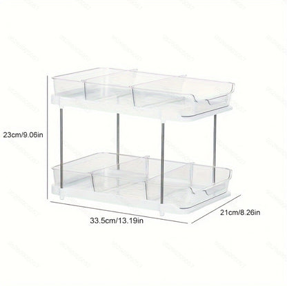 2Tier Pull Out Under Sink Storage Shelf MultiPurpose Organizer For Bathroom Cabinet Kitchen Pantry 4