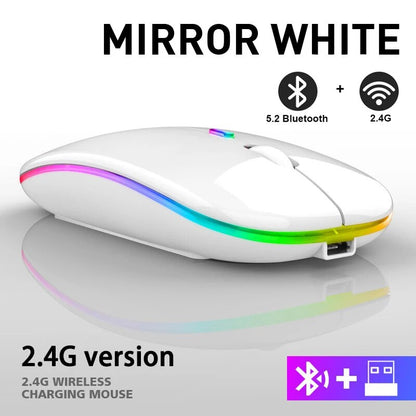 Ergonomic Gaming Wireless Mouse RGB Rechargeable Bluetooth LED Backlit