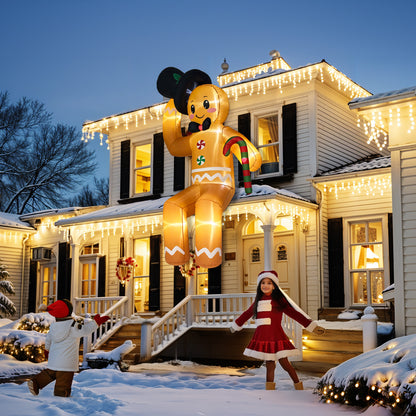 Christmas Inflatable Outdoor Decoration Sitting Gingerbread Man Inflatable Christmas Blow Up Yard D 5