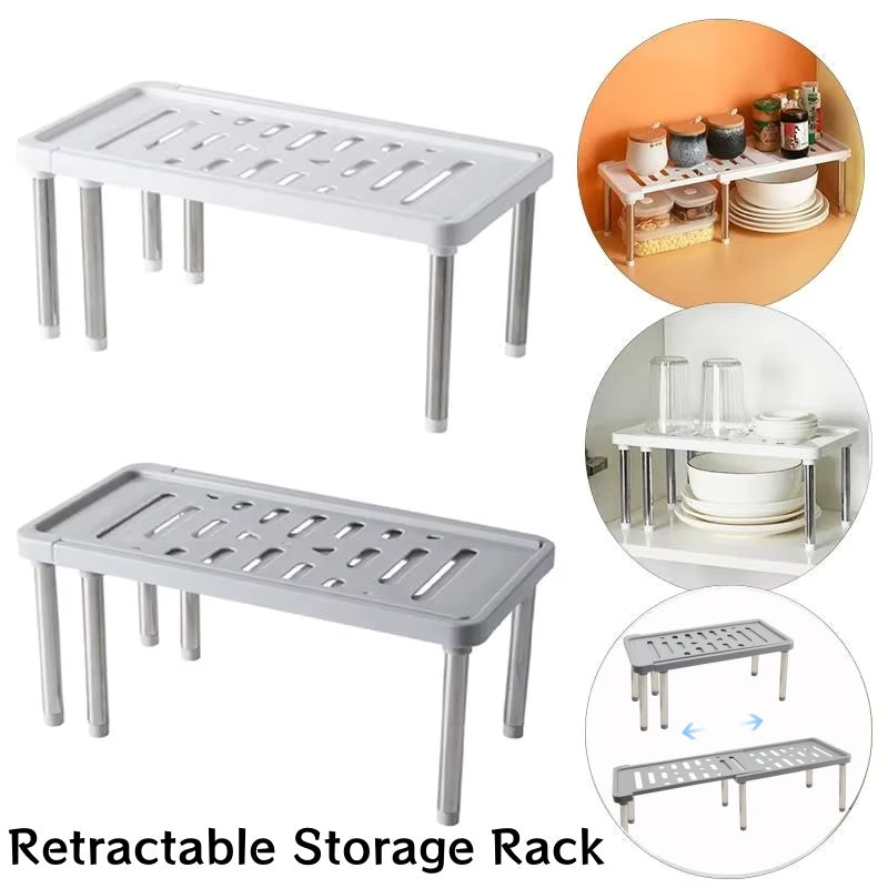 Retractable Storage Rack Kitchen Shelf Organizer For Cabinets Multifunctional Dish And Seasoning Bo 6