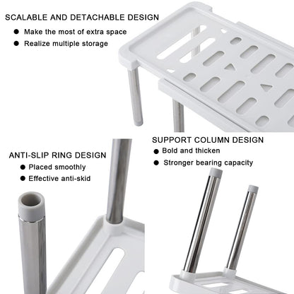 Retractable Storage Rack Kitchen Shelf Organizer For Cabinets Multifunctional Dish And Seasoning Bo 3