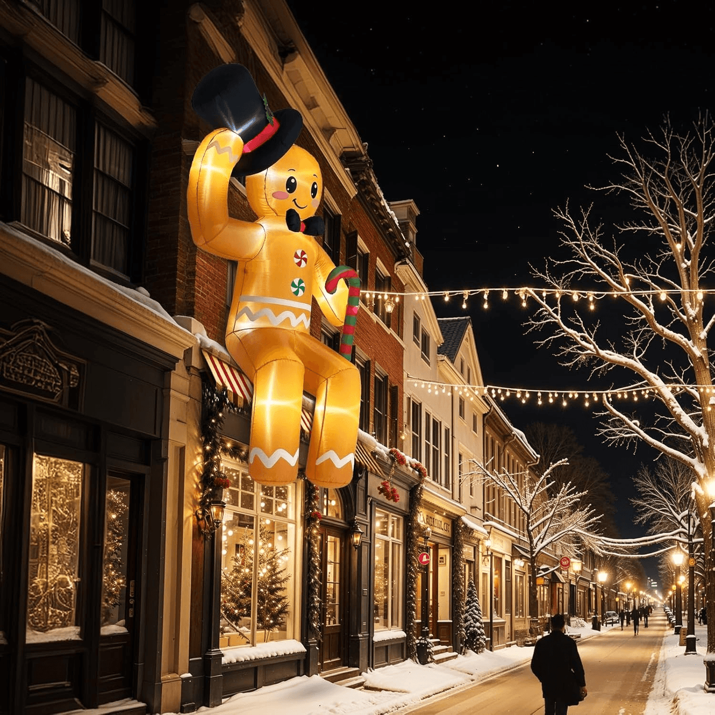 Christmas Inflatable Outdoor Decoration Sitting Gingerbread Man Inflatable Christmas Blow Up Yard D 2