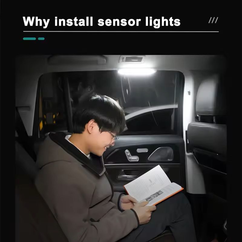USBRechargeable 3Color Sensor Car Light Bar Automatic Induction LED Lamp For Trunk Floor  Interior 4