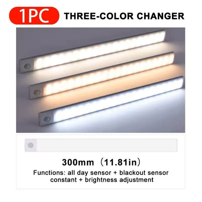 USBRechargeable 3Color Sensor Car Light Bar Automatic Induction LED Lamp For Trunk Floor  Interior 6